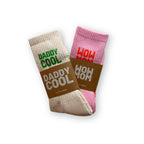 Socken Daddy Cool und Wow Mom mit Banderole