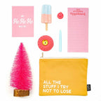 Rosa To-do-Block neben Etui
