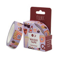 Washi Tape Fastfood mit Verpackung, Motive Sushi, Pizza, Popcorn und Eis